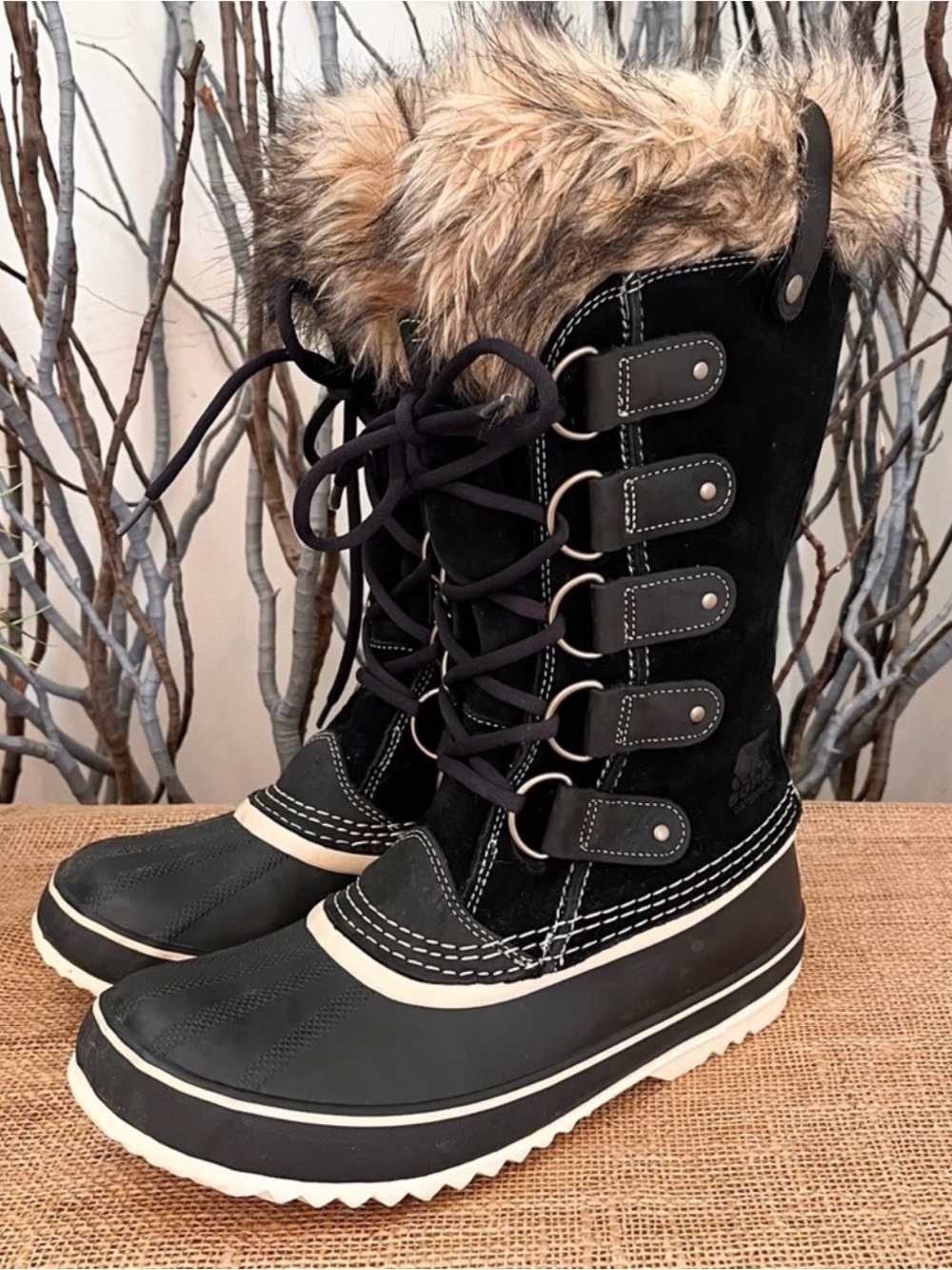Sorel Joan of Arctic Insulated Black Waterproof Winter Boots Size 10 Women's